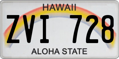 HI license plate ZVI728