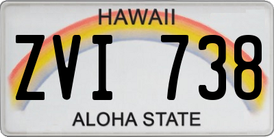 HI license plate ZVI738