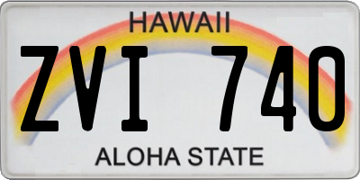 HI license plate ZVI740