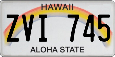 HI license plate ZVI745