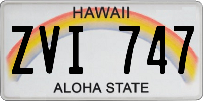 HI license plate ZVI747