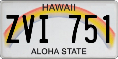 HI license plate ZVI751