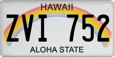 HI license plate ZVI752