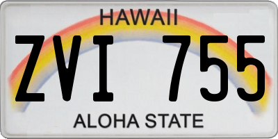 HI license plate ZVI755