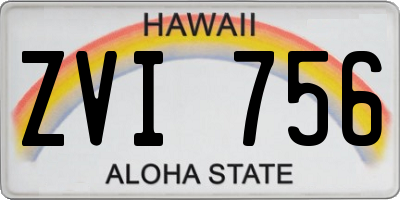 HI license plate ZVI756