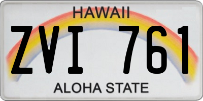 HI license plate ZVI761