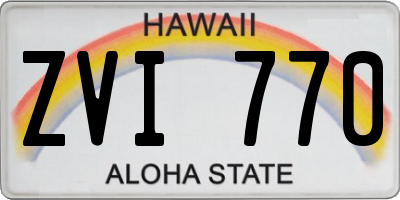 HI license plate ZVI770