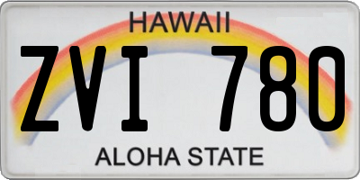 HI license plate ZVI780
