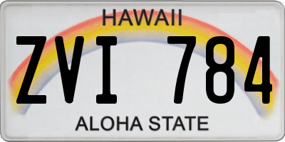 HI license plate ZVI784
