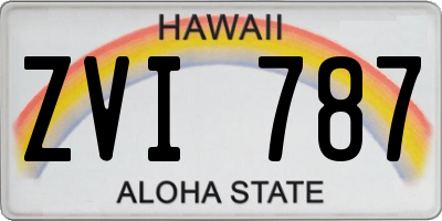 HI license plate ZVI787