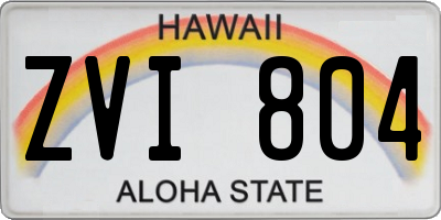 HI license plate ZVI804