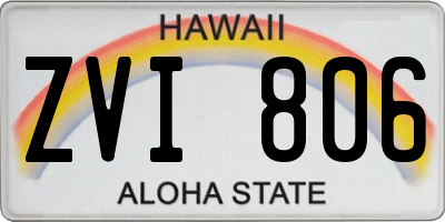 HI license plate ZVI806