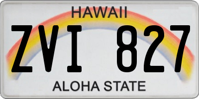 HI license plate ZVI827