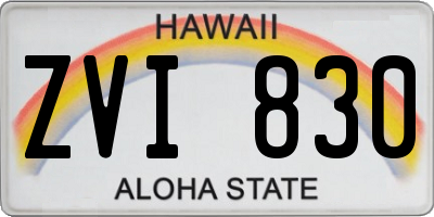HI license plate ZVI830