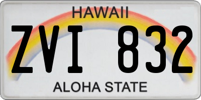 HI license plate ZVI832