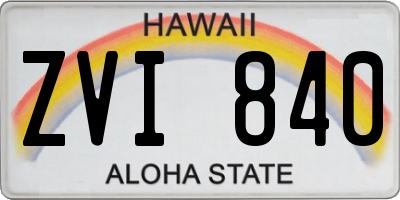 HI license plate ZVI840