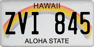 HI license plate ZVI845