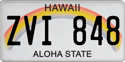 HI license plate ZVI848