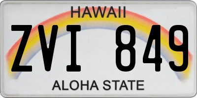 HI license plate ZVI849