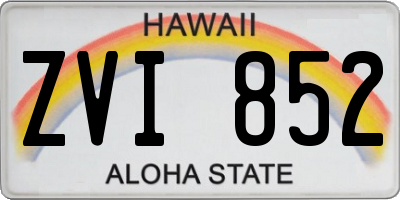 HI license plate ZVI852
