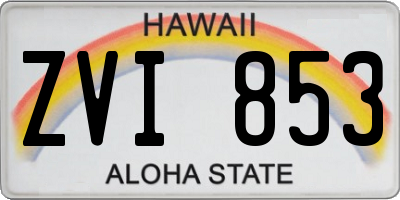 HI license plate ZVI853