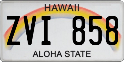 HI license plate ZVI858