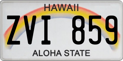 HI license plate ZVI859