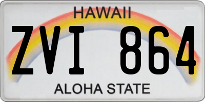 HI license plate ZVI864