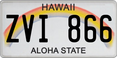 HI license plate ZVI866