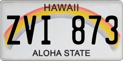 HI license plate ZVI873