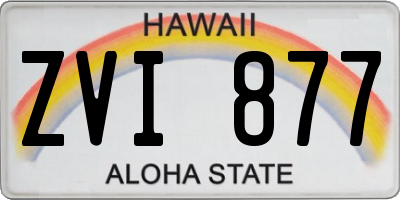 HI license plate ZVI877