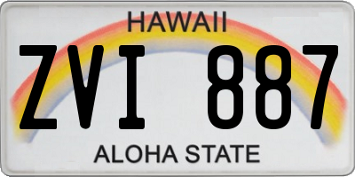 HI license plate ZVI887