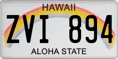 HI license plate ZVI894