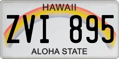 HI license plate ZVI895