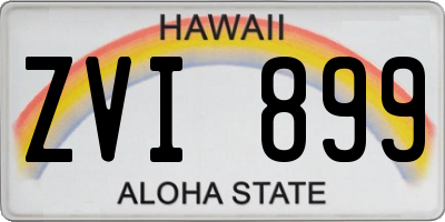HI license plate ZVI899