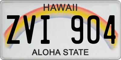 HI license plate ZVI904