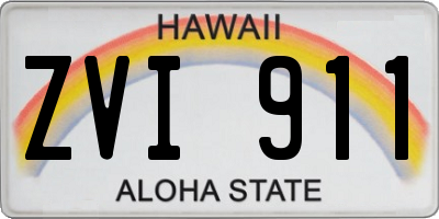 HI license plate ZVI911