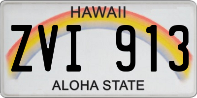 HI license plate ZVI913