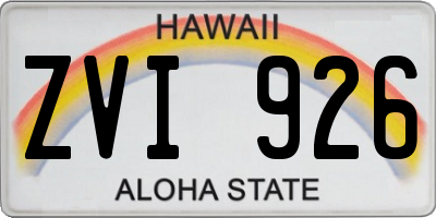 HI license plate ZVI926