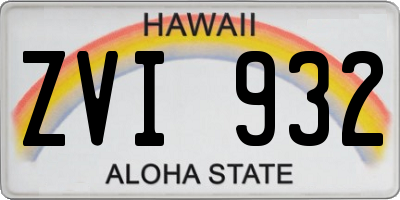 HI license plate ZVI932