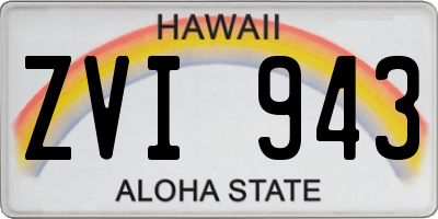 HI license plate ZVI943