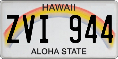 HI license plate ZVI944