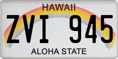 HI license plate ZVI945