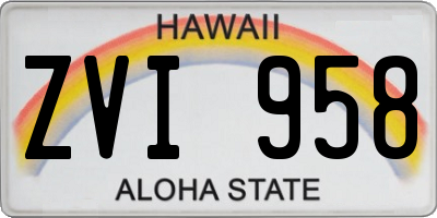 HI license plate ZVI958
