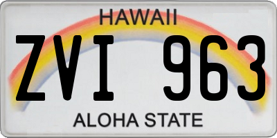 HI license plate ZVI963