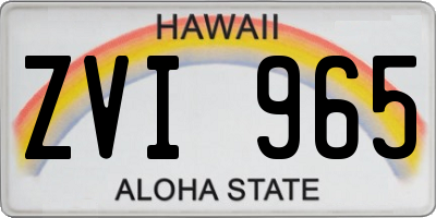 HI license plate ZVI965
