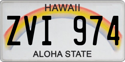 HI license plate ZVI974