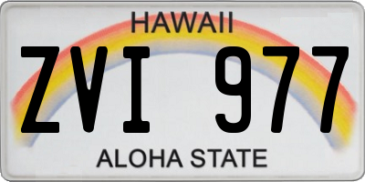 HI license plate ZVI977