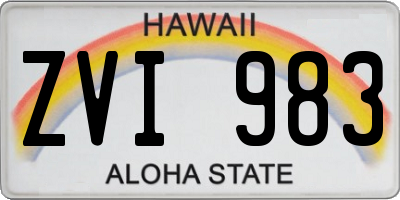 HI license plate ZVI983