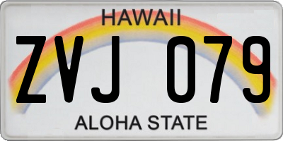 HI license plate ZVJ079